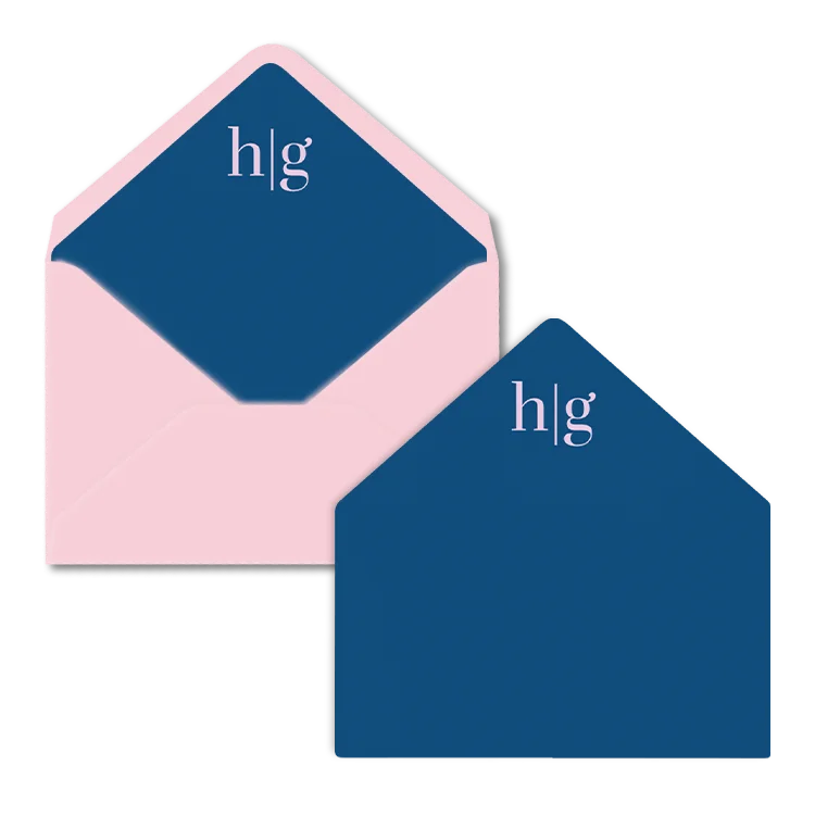 Inlay initialen blauw roze