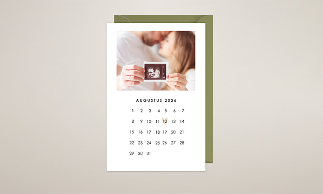 zwangerschapsaankondiging kalender 